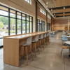 School Cafeteria Bar Stools Wooden Seat High Chairs