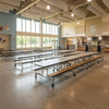 Mobile Folding Tables Space-Saving Rolling School Lunch Tables with Stools