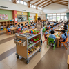 Mobile Kindergarten Utility Cart for Preschool Dining Spaces