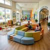 Modular Preschool Waiting Area Sofa - Modern Daycare Seating