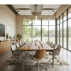 School Faculty Meeting Table And Chairs Staff Conference Collaborative Office Set