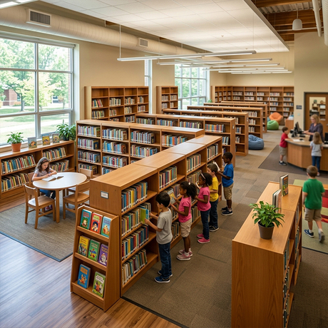 K12 Library Book Storage Shelves Modern School Bookshelves Solutions