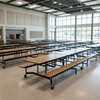 Fixed School Dining Tables And Benches Canteen Furniture with Attached Seating