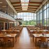 Modern Wooden School Study Tables Large Group Reading Desks for Library