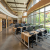 Modern Wood School Library Computer Workstations for Students