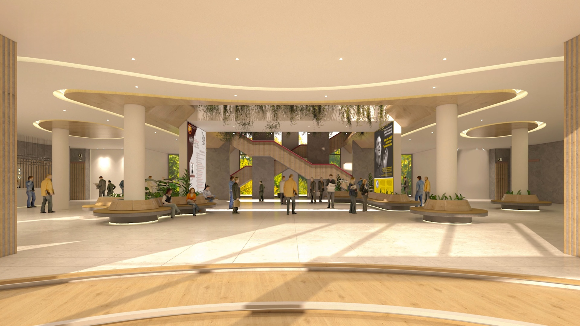 lecture hall 3d rendering
